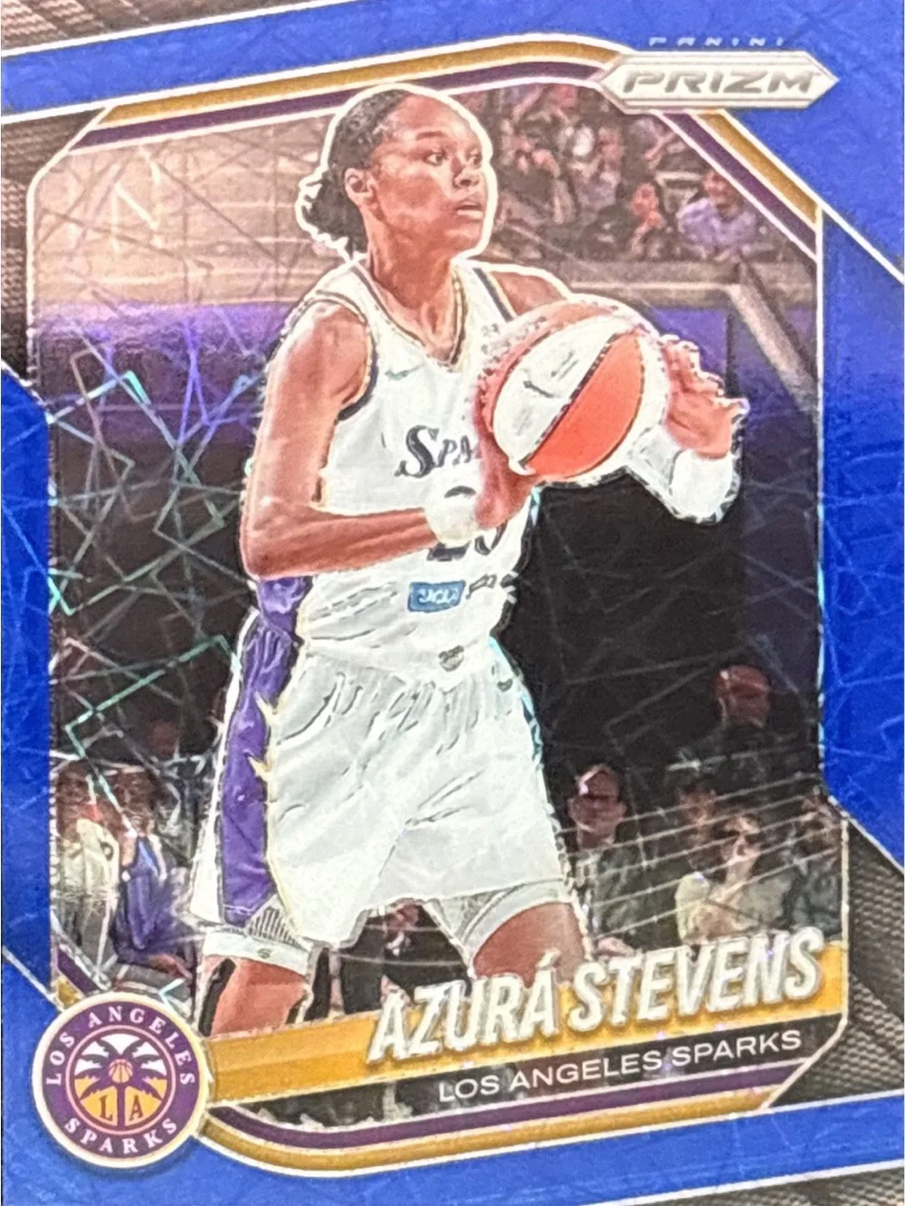 Panini Prizm Blue Refractor Los Angeles Sparks Azurá Stevens Trading Card